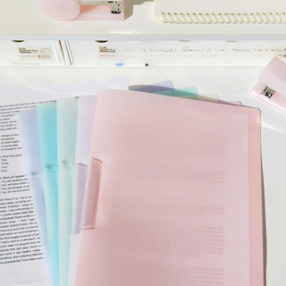 Bìa đựng tài liệu giữ gáy bảng A4 K135 File kẹp bảo vệ giấy tờ màu pastel chống bẩn, nước tiện lợi