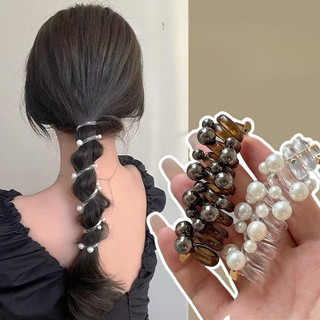 Ngọc Trai Thẳng Đường Dây Điện Thoại Tóc Nữ Cao Đuôi Ngựa Dụng Cụ Tiện Dụng Tính Khí Bong Bóng Bện Tóc Dây Thời Trang Tóc Bện