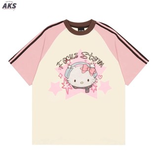 Hello Kitty Pure Cotton Top Ngọt Ngào Thoáng Mát Nữ Tay Ngắn Áo Thun Nữ Tay Ngắn Fe