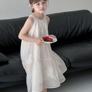 Đầm Công Chúa Cổ Tích Đầm Hàn Quốc Quần Áo Trẻ Em Dây Cổ Dây Mùa Hè Bé Gái Trung Lớn Trẻ Em Bé Gái