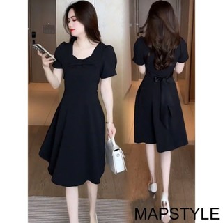 MẬP STYLE ĐẦM ĐEN CÀI NƠ HÔNG, CHẤT LỤA HÀN CAO CẤP, MÁT, CO GIÃN NHẸ SIZE 47-90 KG