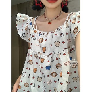 Plus Size Nữ Mùa Hè Nhật Bản Off Dây Đeo Vai Rời Dễ Thương Top