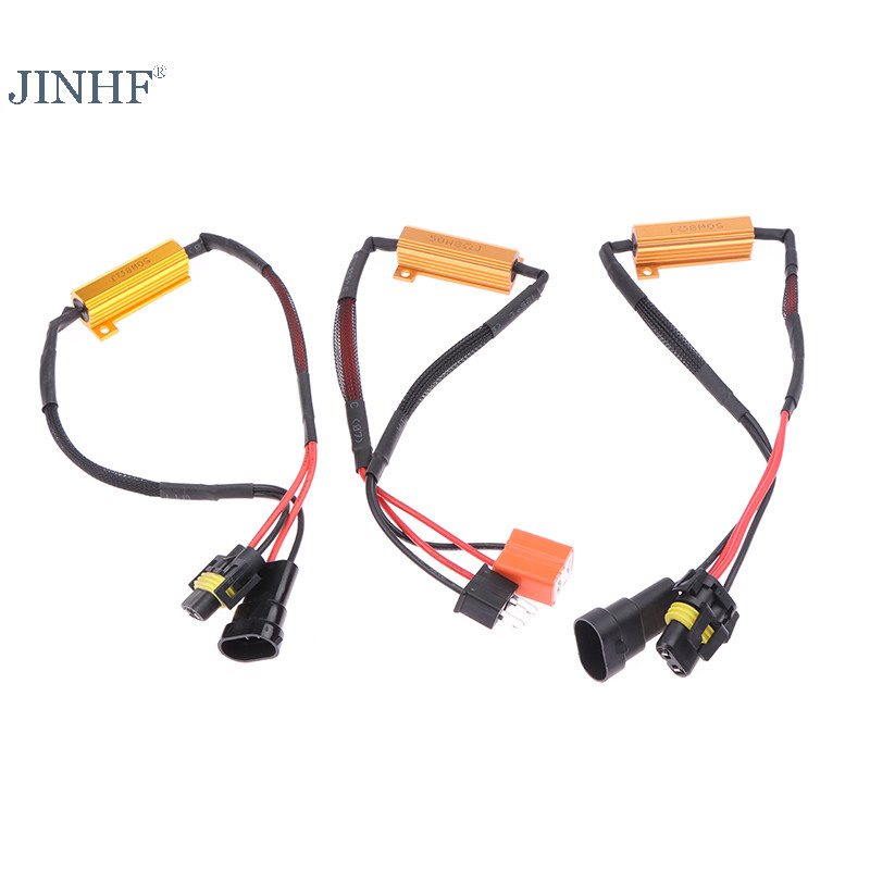 Jinhf 1PC Xe Tải Điện Trở Lỗi Canceller LED Decoder Canbus Miễn Phí Dây Canceller Decoder Light 50W H4 H7 H8 / H11 9005 / 9006 HOT