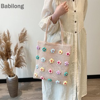  Túi đi biển bằng rơm hoa ngọt ngào Túi đeo vai dệt tay cỡ lớn Túi xách du lịch ngày lễ