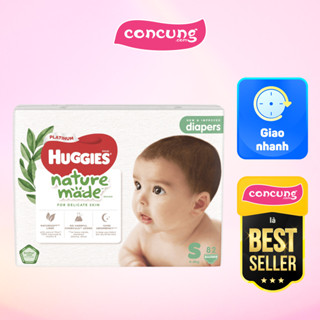 Bỉm tã dán Huggies Platinum Nature Made size S 82 miếng (4-8kg)