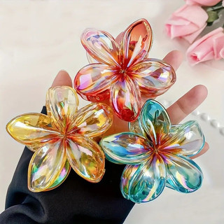 Kẹp tóc hoa màu Gradient trong suốt thời trang Hàn Quốc