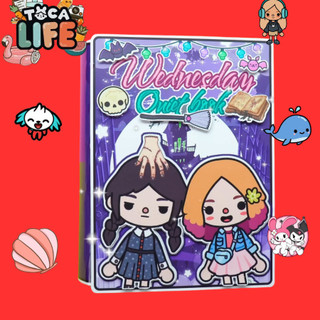 Đồ chơi giấy ngồi nhà búp bê tocaboca montessori Wednesday And Enid Quiet Book thủ công DIY cho bé
