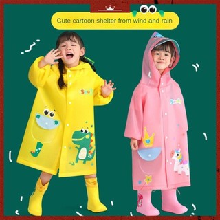 Hoạt hình khủng long trẻ em áo mưa trẻ em chống gió poncho bé trai bé gái áo mưa sinh viên xanh ngoài trời áo mưa chống thấm nước