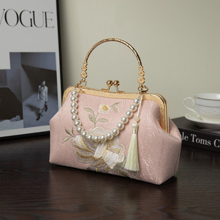 Huan Bu women's bag New style embroidered elegant Hanfu ancient Chinese oblique shoulder bag