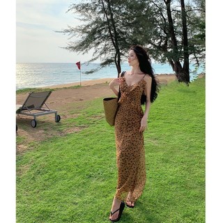 Đầm dài cổ chữ V đa năng gợi cảm cổ điển 7009