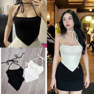 Áo yếm kiểu vạt nhọn phối dây cột cổ, dáng ôm gợi cảm mã 02