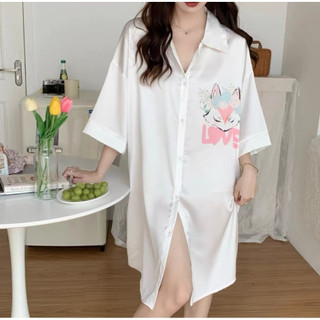 Nữ mùa hè ren bộ đồ ngủ đầm lụa tay ngắn mỏng kích thước lớn gợi cảm bộ đồ ngủ sân thượng đầm