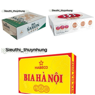 Thùng 24 lon Bia Hà Nội / Bia 333 / Bia Sài Gòn - HABECO (330ml/lon) #sieuthi_hangu#