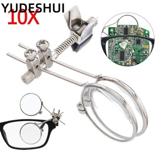 YUDESHUI Kính lúp ống kính đôi Đường kính 10X Kính lúp một mắt có thể xoay 25mm