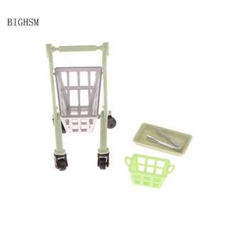 Bighsm 1 / 12 nhà búp bê mô phỏng mua sắm xe đẩy giỏ khay nhà búp bê mini siêu thị phụ kiện búp bê trang trí nhà martijn
