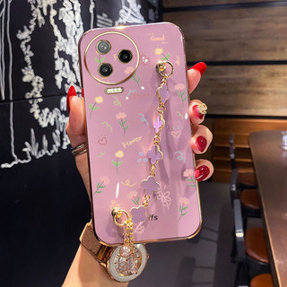 Ốp lưng Xiaomi Redmi Turbo 3 Poco F6 Họa tiết hoa nhỏ với vòng tay cỏ bốn lá Vỏ bảo vệ chống sốc