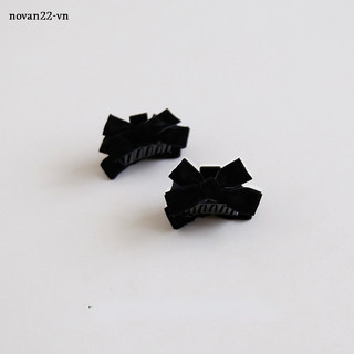 1 Kẹp Tóc Nơ Nhung Đen Cho Bé Gái