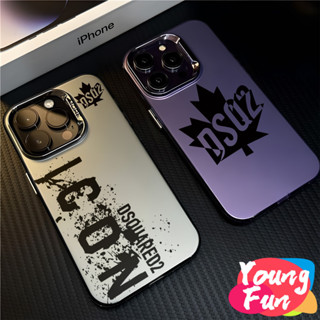 ốp Thương hiệu thời thượng iPhone 16 15 Pro Max 14 XR 13 11 12 Pro Max 8 7 6 6S Plus X Xs Max Se 2020 13 12 11 Thương hiệu hợp   Lá phong DSQ2 Ốp điện thoại silicon mềm hình kim loại mạ thương hiệu thời trang,thương hiệu cao cấp