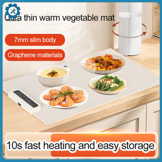 (Hshduti) Khay sưởi ấm điện Nhiệt độ có thể điều chỉnh Silicone Máy hâm nóng thực phẩm có thể gập lại Làm nóng nhanh Khay đĩa nóng cho bữa tiệc nhà hàng Buffet