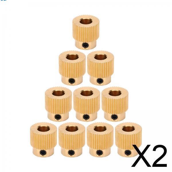 2x10 Miếng Máy In 3D 40Teeth Bore 5mm Đồng Ổ Bánh Răng 3D Phụ Kiện Máy In