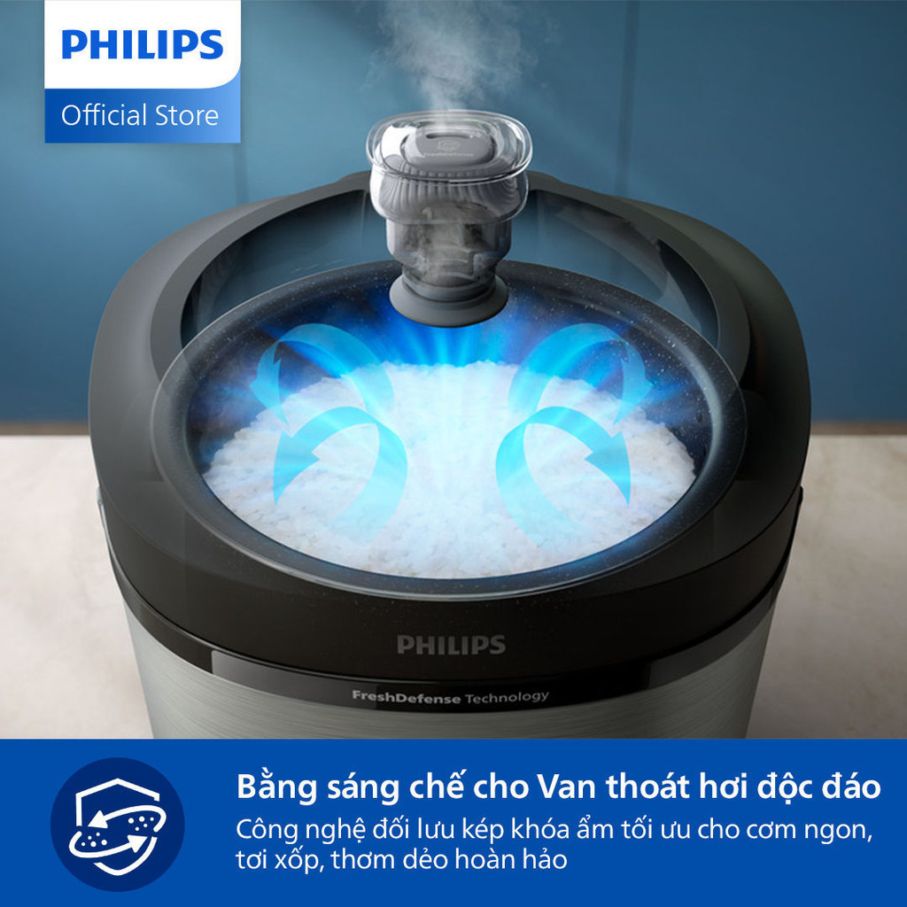 Nồi Cơm Điện Philips HD3213/31 1.8 lít | 5 lớp| nhiệt 3D - Hàng Chính Hãng