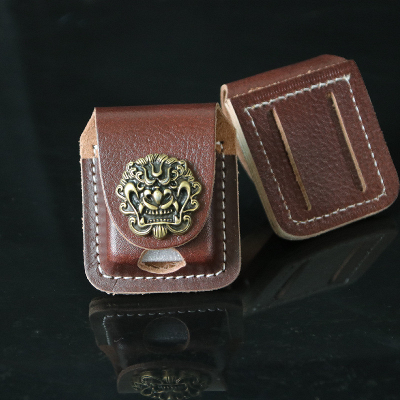 Zippo Lighter Case Zhippo Lớp Đầu Tiên Da Bò Dầu Bông Dầu Máy Da Thật Chính Hãng Zoro Nhẹ Hơn Bao Da
