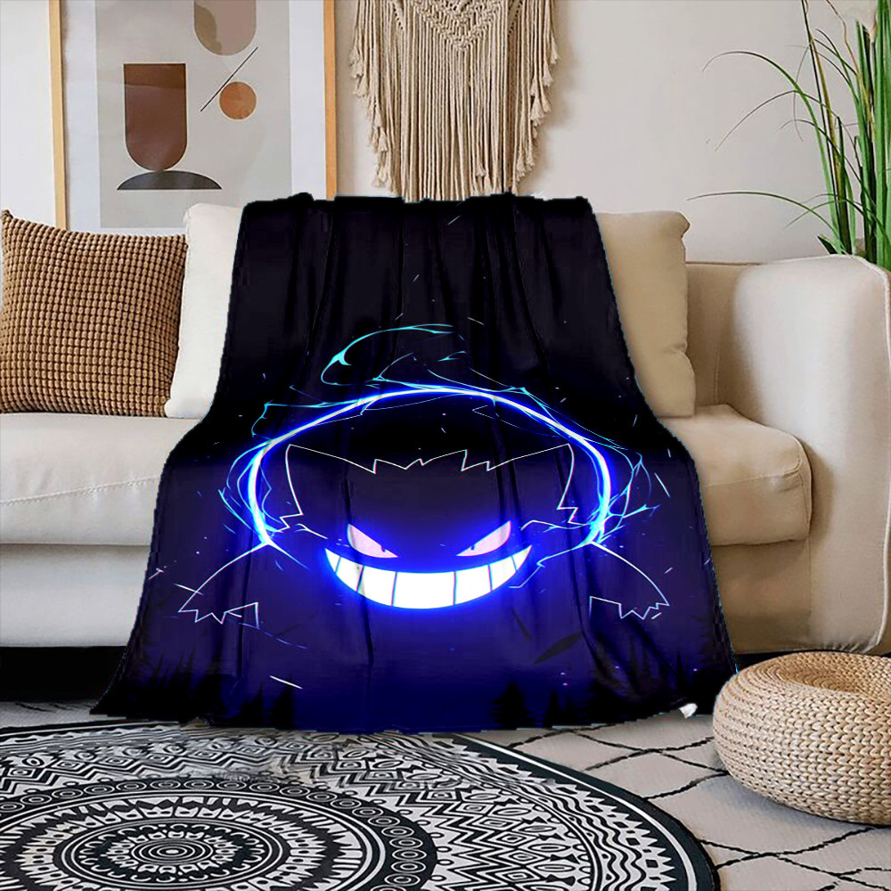 Chăn Gengar 3D siêu mềm và dày, thích hợp cho mọi mùa, chăn sofa flannel chống đóng cọc phù hợp cho 