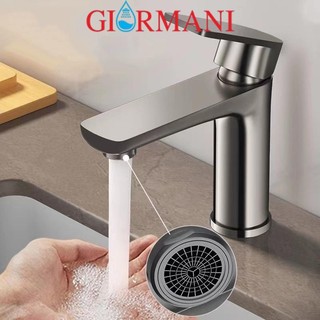 Vòi rửa mặt vòi lavabo GIORMANI nóng lạnh màu Titan cao cấp SNL53 kèm đôi dây cấp nước inox 