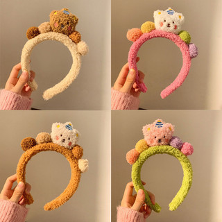 Gấu Dễ Thương Rửa Mặt Băng Đô Mặt nạ Tóc Chuyên Dụng Trang Điểm Sang Trọng Dây Buộc Tóc Mũ Đội Đầu Phong Cách Mới Kẹp Tóc