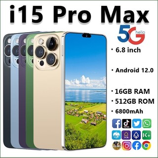  Mobile Phone I15 Pro Max Original Mobile Phone 6.8 Inch 16GB+512GB HD Camera 6800mah Dual SIM Dual 5G WiFi