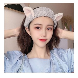 Băng Đô Rửa Mặt Tai Thỏ Dễ Thương