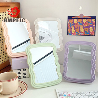 Bmpeic Tấm Gương Trang Điểm Để Bàn Màu Trơn Đơn Giản Di Động Cầm Tay Gương Trang Điểm Có Thể Gập Lại Học Sinh Nhỏ Gọn Gương Dễ Thương Mới