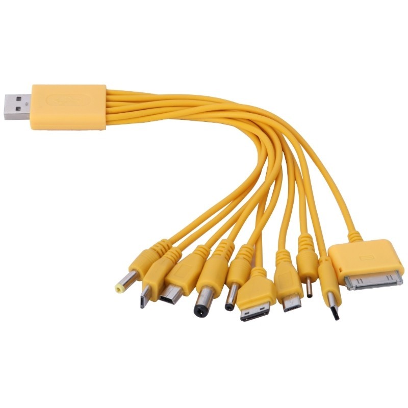 WELL Cáp USB Di Động 10 Trong 1 Cáp Sạc Đa Năng Nhiều Cáp Sạc Nhiều Dây Sạc Nhanh USB 23cm 9 06in