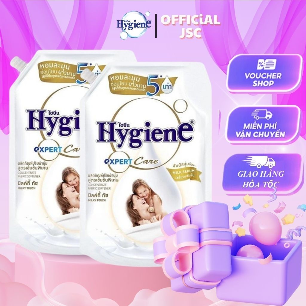 Combo 2 Nước Xả Vải Hygiene Thái Lan  Milky Touch Milk Serum Expert Care [Trắng Baby] 1300ml , 