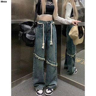  Heza quần ống rộng quần nữ jean Phong cách Fashion Cute Đơn giản A27L06I 17Z240424 
