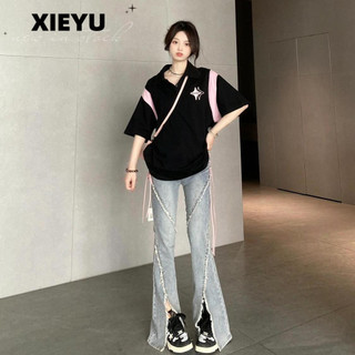 XIEYU áo phông áo thun nữ croptop baby tee Dễ thương Phong cách xu hướng phổ biến A23K04D 17Z240424