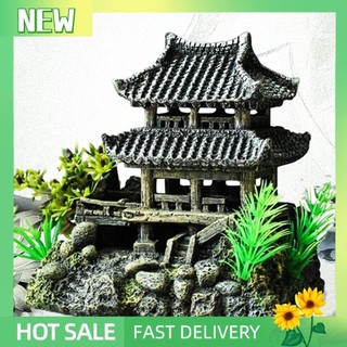 Wx-aq nhựa mô phỏng nhà đồ trang trí bể cá trang trí cảnh quan bể cá