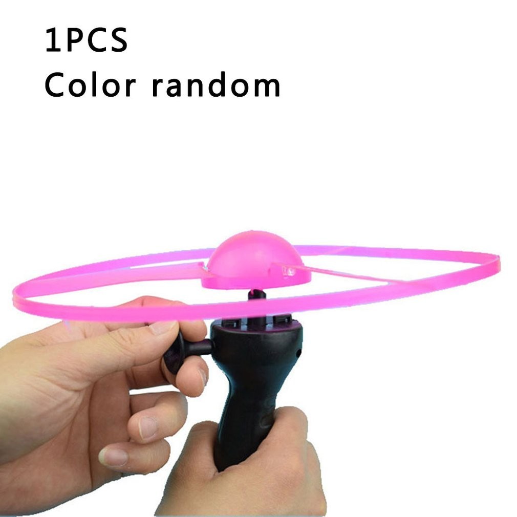 [0620]1pc Funny Flying Hand-push Handle Pull Wire Flashing Plate Large Pull Wire