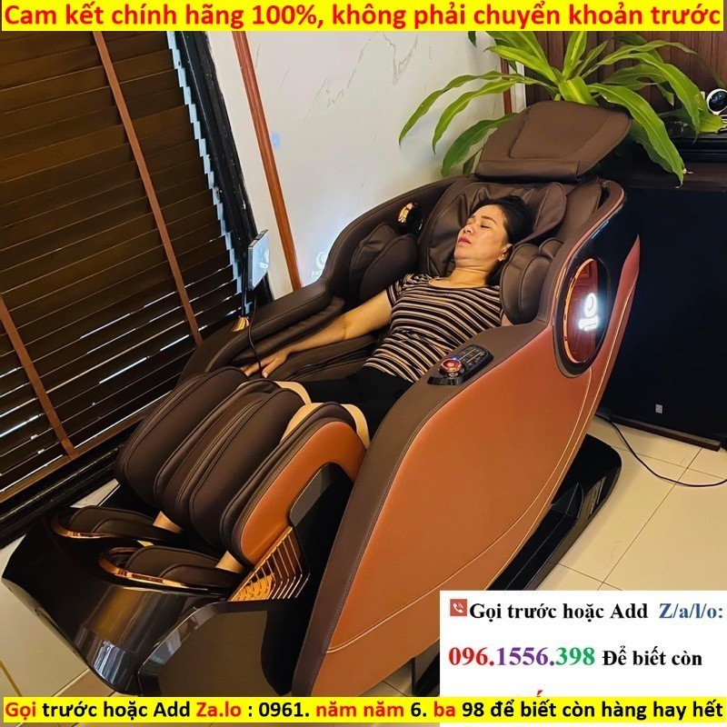 Ghế Massage Toàn Thân Okinawa OS-9366 - Màu Nâu Cam, Kích thước 810x1460x1200mm