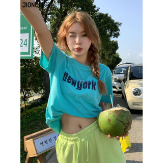 JIONGLI áo phông áo thun nữ croptop baby tee Xu hướng Fashion phổ biến Thời trang WTX245046F 19Z240507