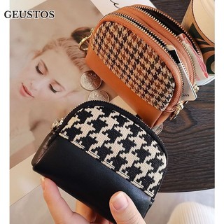 Geustos Mới Ví Vải Nữ Châu Âu Và Mỹ Dây Kéo Đôi Ví Ngắn Chìa Khóa Túi Đựng Tiền Xu Thời Trang