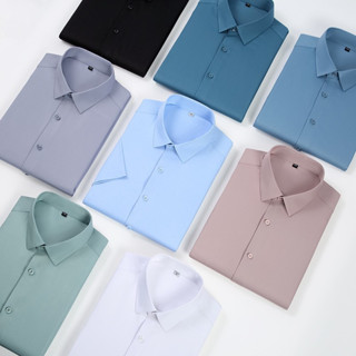  Áo sơ mi nam ngắn tay ,chất vải lụa chống nhăn mềm mịn thoáng mát kiểu dáng Hàn Quốc TN LỤA MVP 