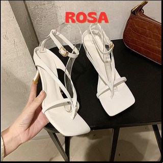 [CG-0413] Giày sandal MV kẹp xỏ ngón dây gót mới 7p -  RF 2 MÀU ĐEN/ TRẮNG - [FREESHIP_70k] Giày gót mãnh 7phân 2 dây ch