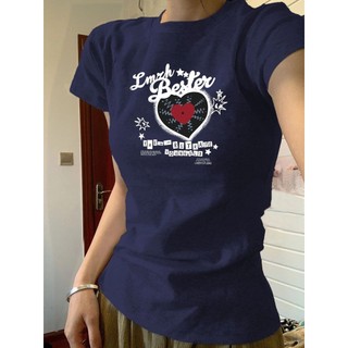 Áo baby tee Áo Thun ôm body Áo y2k Áo thun ngắn tay in hình con bướm xanh hải quân mỏng vừa vặn