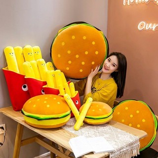 Burger Buns Khoai Tây Chiên Đồ Chơi Sang Trọng Thực Phẩm Đồ Ăn Nhẹ Buns Ôm Giường Búp Bê Ngày Lễ Tình Nhân Ngủ Sáng Tạo Quà Tặng Sinh Nhật