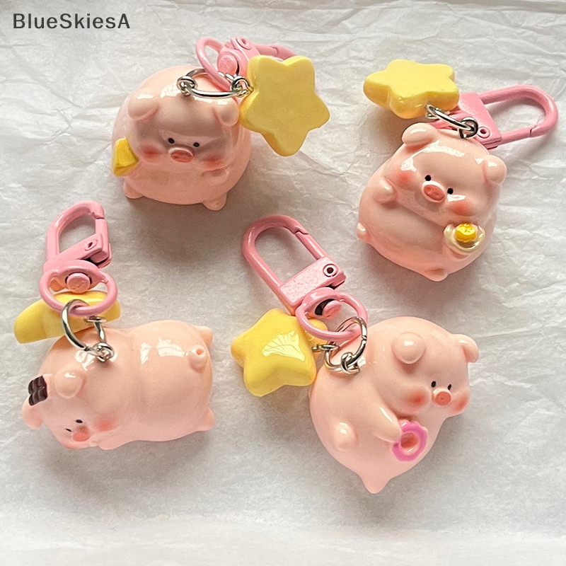 Bl Ba Chiều Lợn Hồng Móc Khóa Mặt Dây Chuyền Động Vật Dễ Thương Ngôi Sao Khóa Móc Khóa Dễ Thương Chú Heo Nhỏ Mẫu Chìa Khóa Trẻ Em Quà Tặng Một