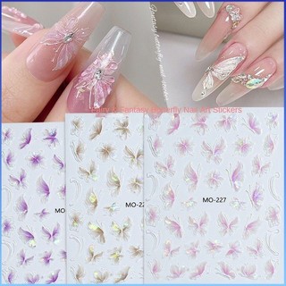 ⚡⚡COD Bán chạy nhất Nhãn dán móng tay kim cương Dream Butterfly 5D nhẹ nhàng Màu tím Aurora Shell Light Sweet Wind Butterfly Nail Sticker Trang trí móng tay DIY Phụ kiện móng tay dễ thương Nhãn dán móng tay Decal