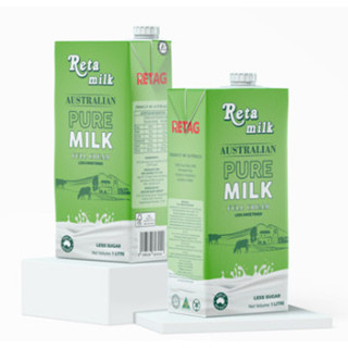   11 1 2026 Sữa tươi RETA Milk ít đường  không đường 1 lít thùng 12 hộp 