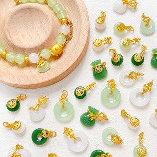 Cổ Pháp vàng giữ màu giả ngọc mặt dây chuyền tự làm vòng tay vòng cổ mặt dây chuyền phụ kiện trang trí vật liệu