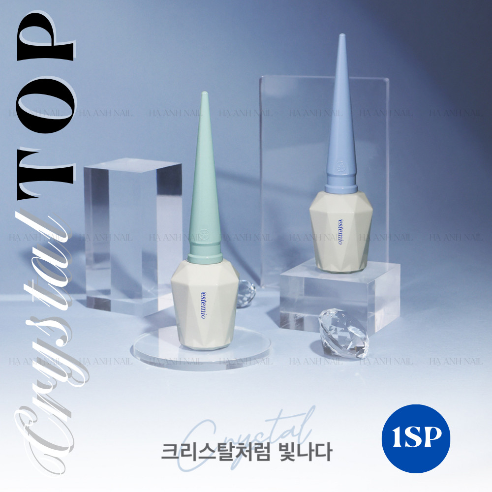 "Estemio - Crystal Non wipe Top gel 15g": Sơn Gel top bóng cao cấp Hàn quốc Non-wipe top gel không b